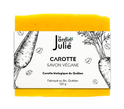 Carotte - Savon végane  doux et hydratant pour peau sensible et fragilisée