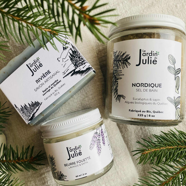 Trio des fêtes! Choisi tes 3 produits: Sel de bain, savon et beurre fouetté | 20% de RABAIS
