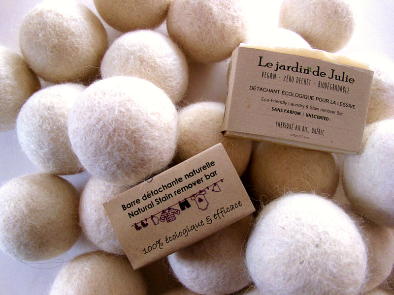 TRIO Balles de séchage 100% laine de mouton -  Réduit le temps de séchage - Fabriqué au Bic, Québec