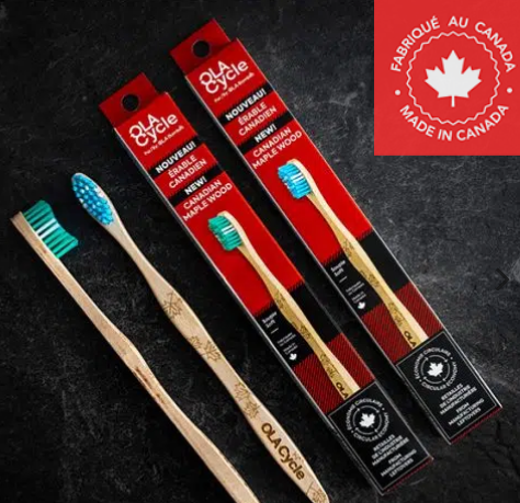Soft Maple Tootbrush - Made in Canada - Blue