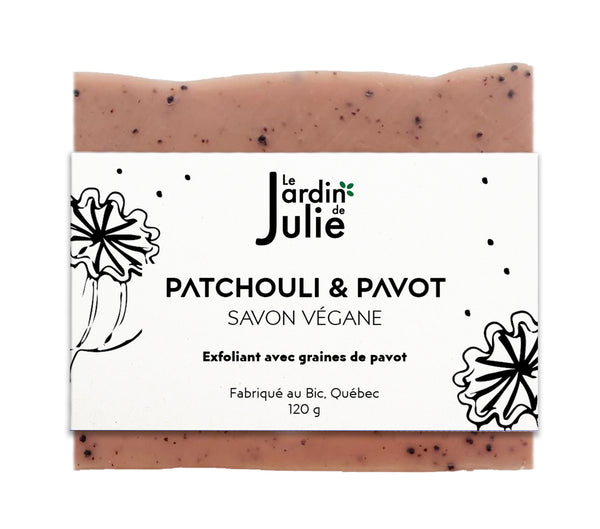 Patchouli & Pavot - Savon végane légèrement exfoliant